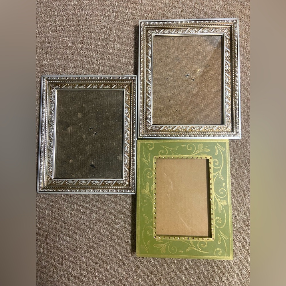 Three vintage photo frames